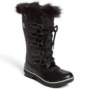 Sorel Tofino Black Glitter Waterproof Winter Boots size 9.5
